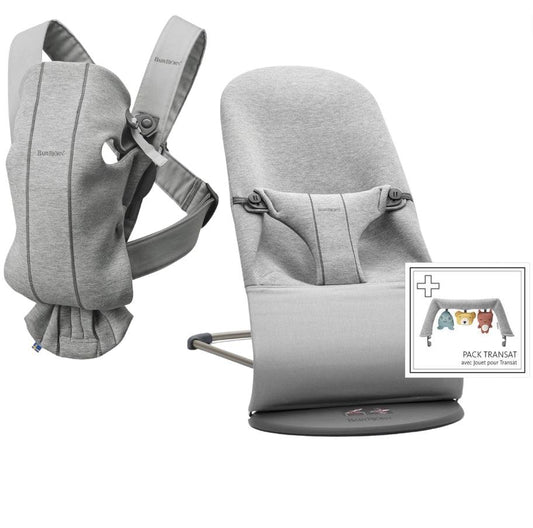 Babybjörn Balance Bliss Ana Kucağı Cotton 3D Jersey Oyuncaklı (Soft) / Light Grey & BabyBjörn Kanguru Mini 3D Cotton Jersey / Light Grey - Baby Baby Bebek Mağazaları