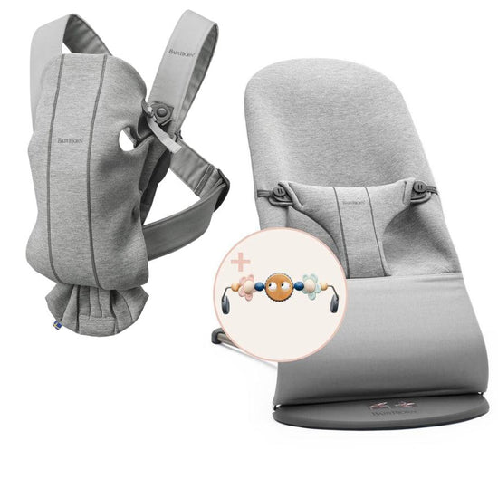 Babybjörn Balance Bliss Ana Kucağı Cotton 3D Jersey Oyuncaklı / Light Grey & BabyBjörn Kanguru Mini 3D Cotton Jersey / Light Grey - Baby Baby Bebek Mağazaları