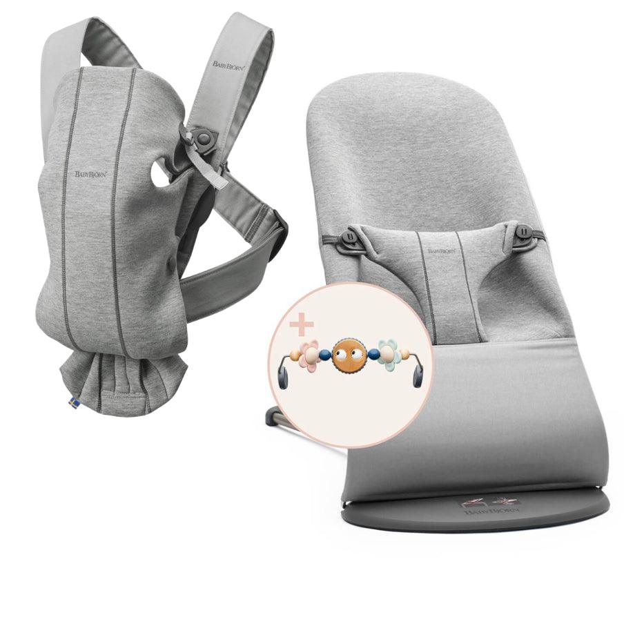 Babybjörn Balance Bliss Ana Kucağı Cotton 3D Jersey Oyuncaklı / Light Grey & BabyBjörn Kanguru Mini 3D Cotton Jersey / Light Grey - Baby Baby Bebek Mağazaları