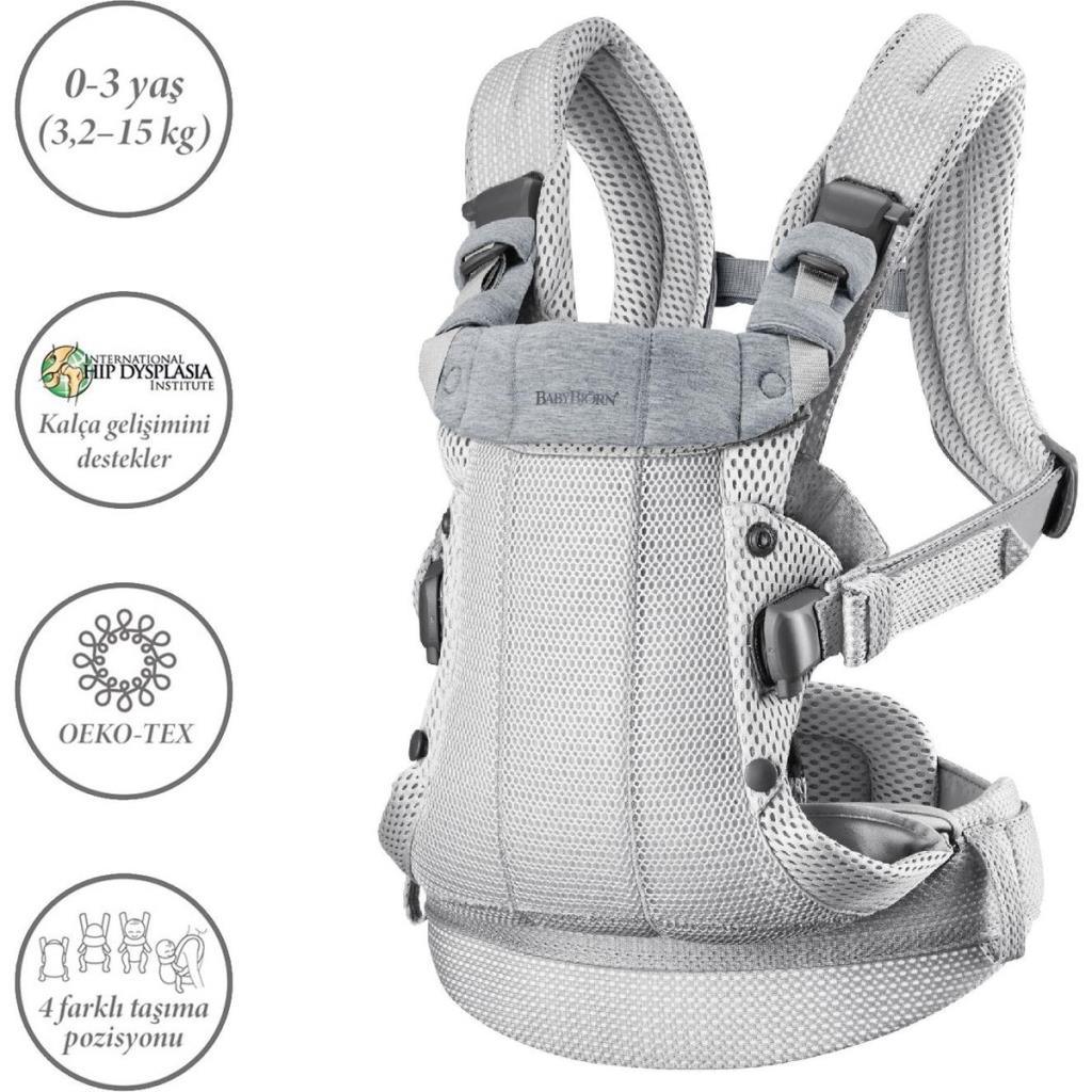 Babybjörn Balance Bliss Ana Kucağı Woven Melange & Kanguru Harmony 3D Mesh / Light Grey - Baby Baby Bebek Mağazaları