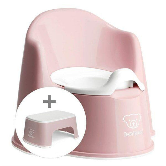 BabyBjörn Eğitici Koltuk Oturak & Safe Step Banyo Basamağı / Powder Pink - Baby Baby Bebek Mağazaları