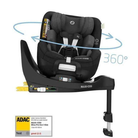 Maxi-Cosi Mica Pro Eco I-Size ADAC'lı İsofix'li 360 Dönebilir Yatabilir 0-18 Kg Bebek Oto Koltuğu Authentic Black - Baby Baby Bebek Mağazaları