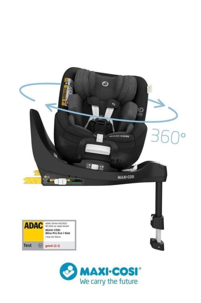 Maxi-Cosi Mica Pro Eco I-Size ADAC'lı İsofix'li 360 Dönebilir Yatabilir 0-18 Kg Bebek Oto Koltuğu Authentic Black - Baby Baby Bebek Mağazaları